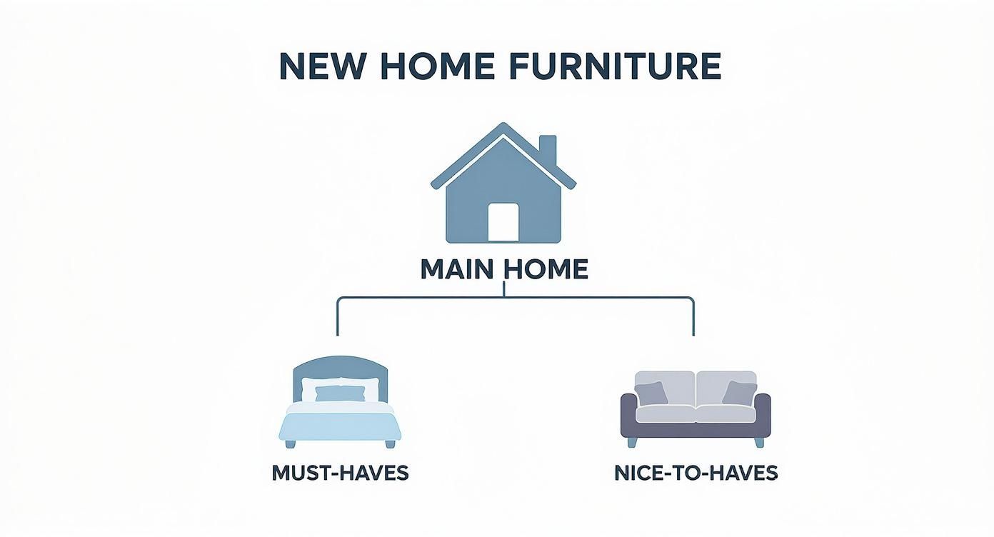 Infographic about new home furniture checklist