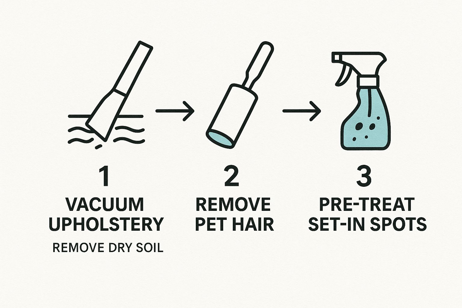 Infographic about best way to clean upholstery