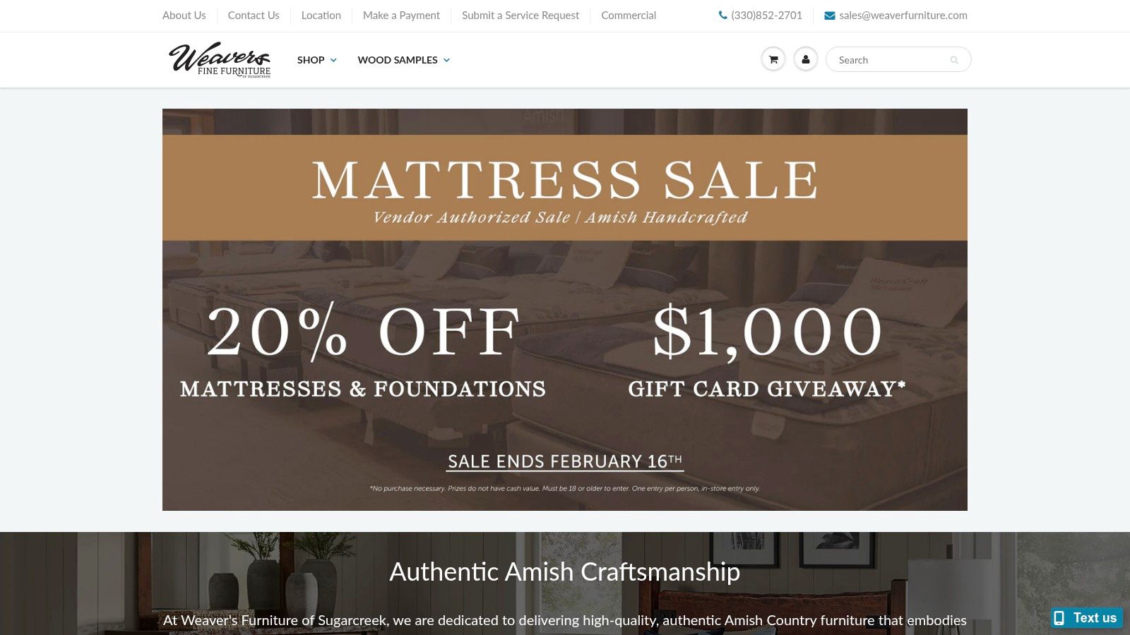 A display of mattresses available at Weaver’s Furniture of Sugarcreek.