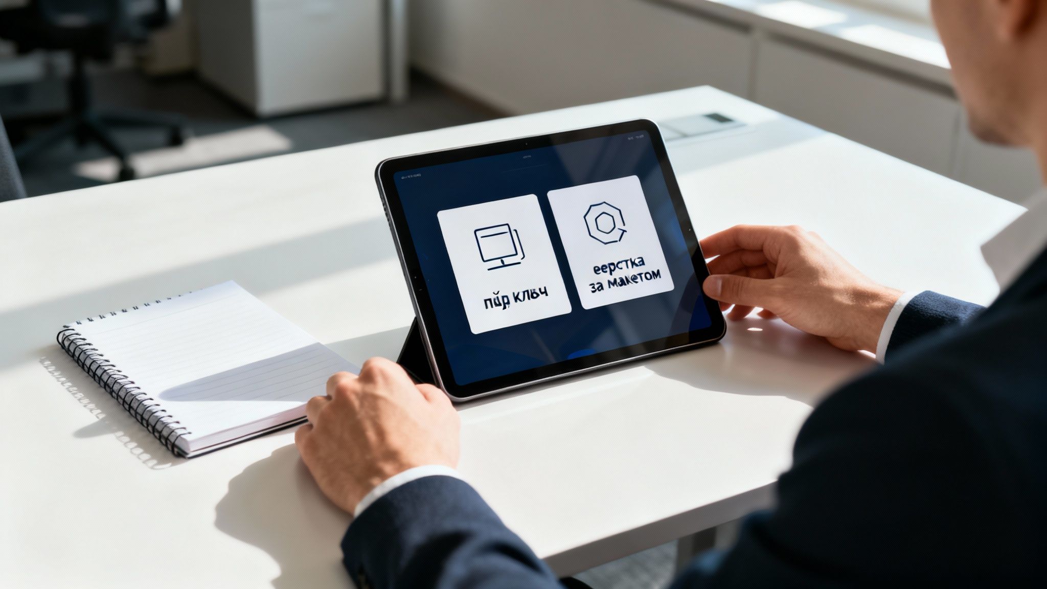 Команда розробників працює над дизайном лендінгу