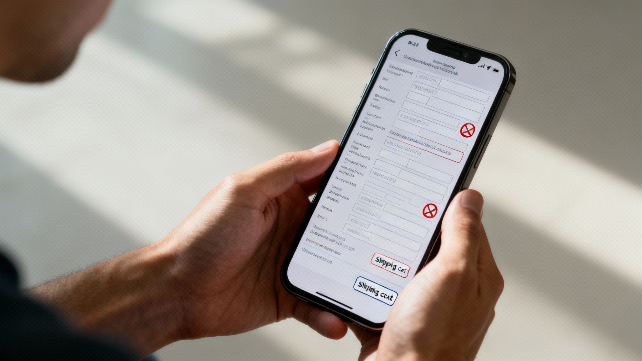 Людина дивиться на розбитий графік конверсії