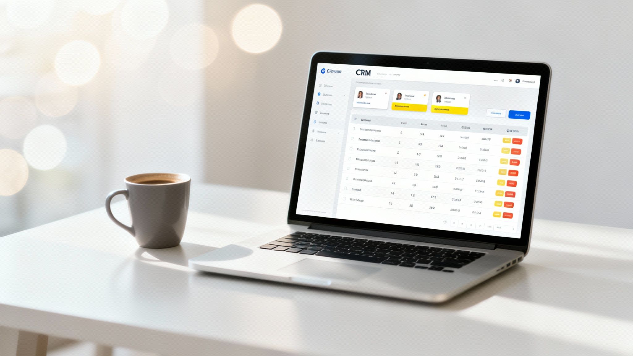 Ноутбук із дашбордом CRM системи на екрані