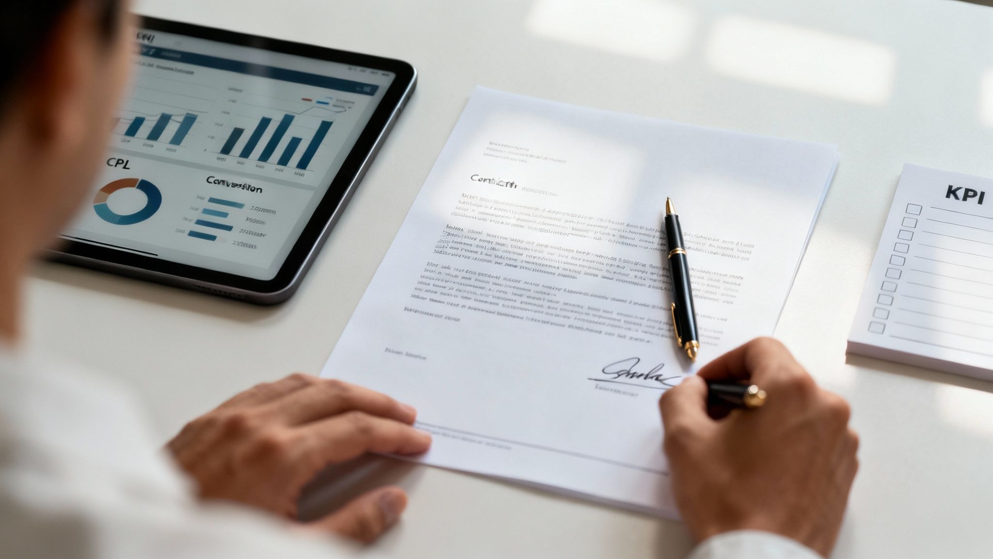 Люди обговорюють документи за столом