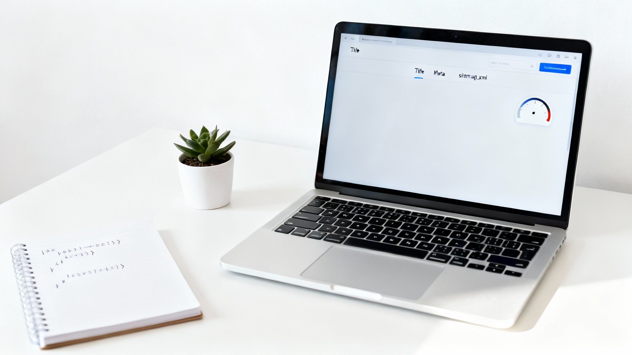 Людина аналізує дані на ноутбуці для внутрішньої оптимізації сайту