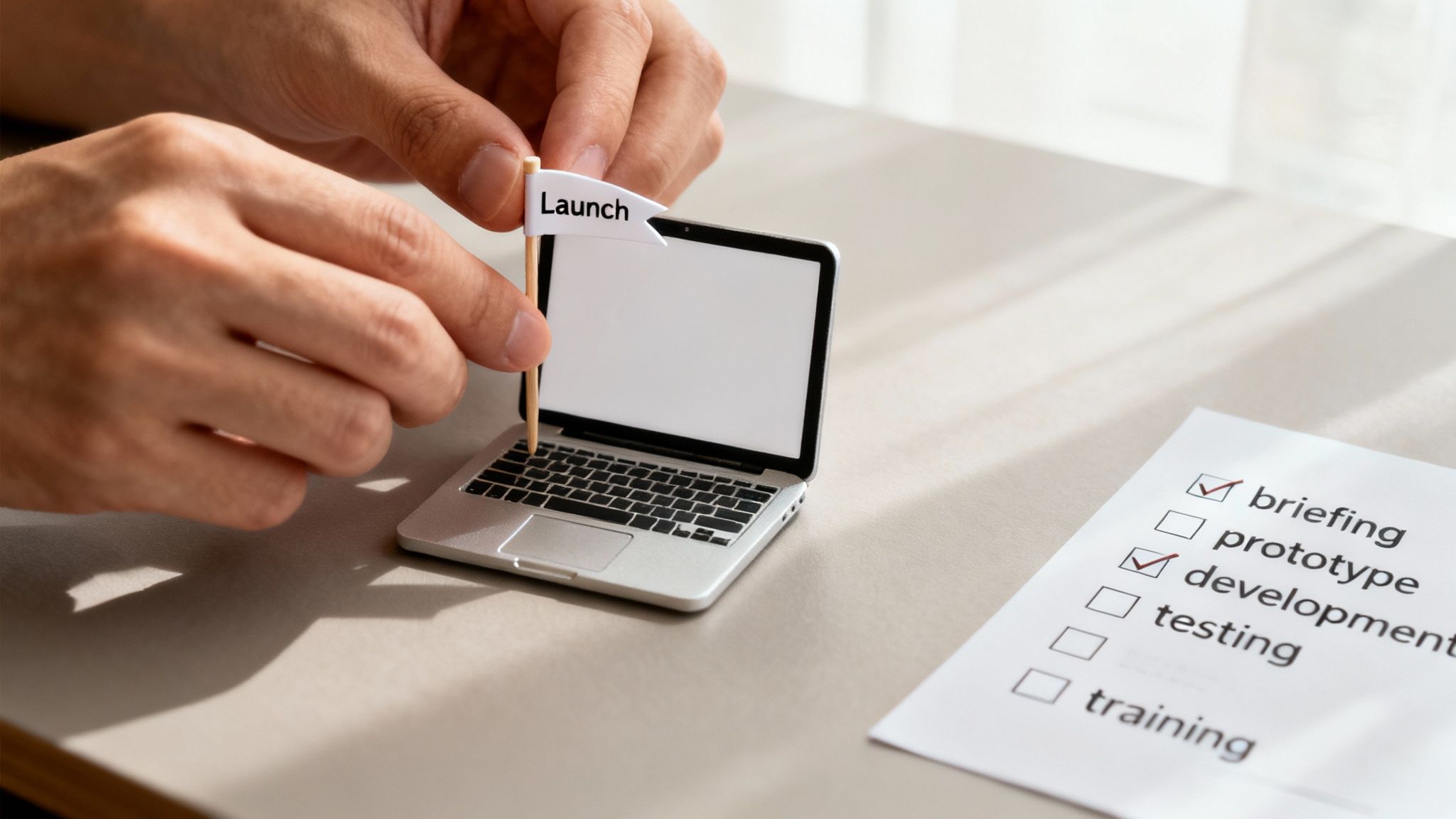 Планшет с диаграммами процесса разработки сайта