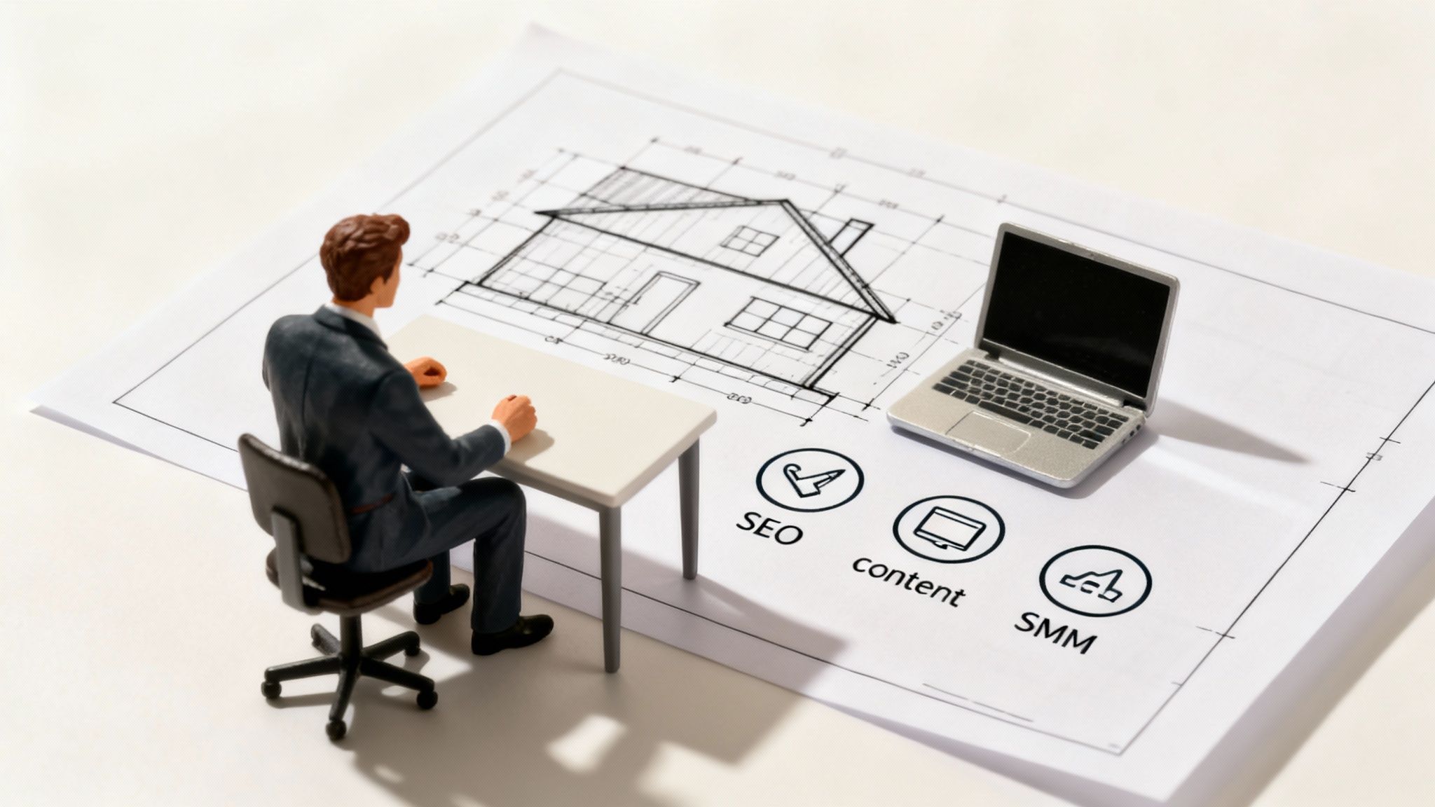 Команда агентства інтернет маркетингу обговорює стратегію просування