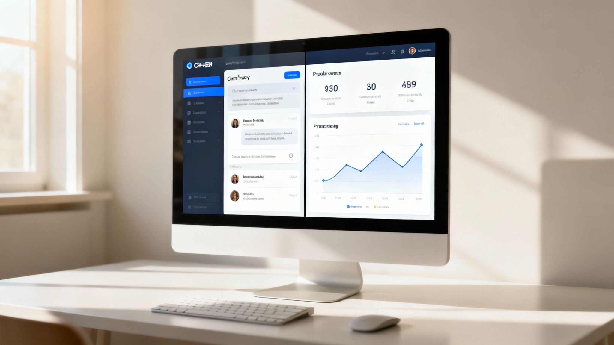 Ноутбук із дашбордом CRM системи на екрані