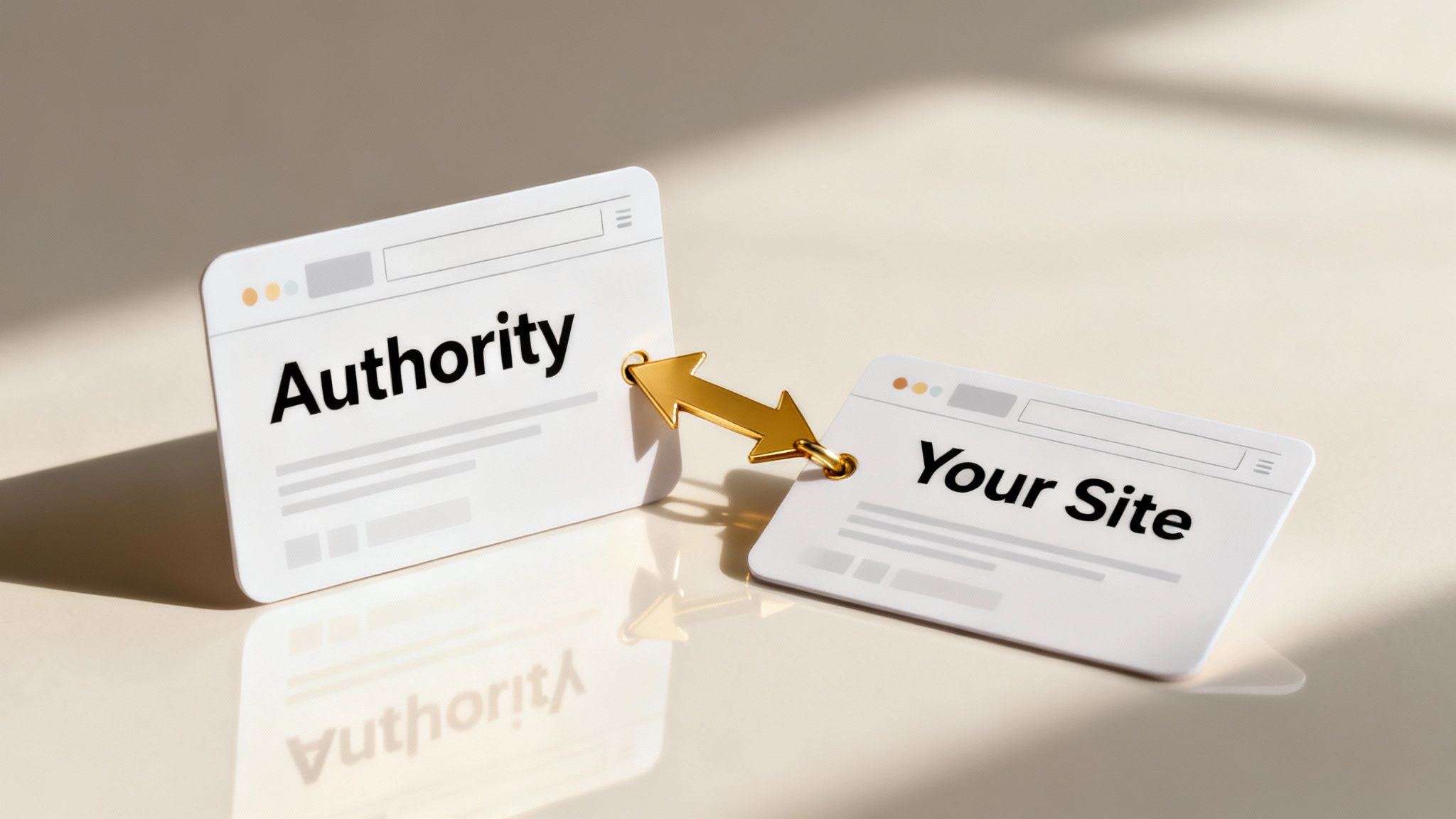 Людина будує конструкцію з блоків, що символізує нарощування посилань