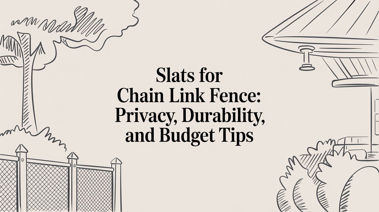 Your Actionable Guide to Slats for a Chain Link Fence