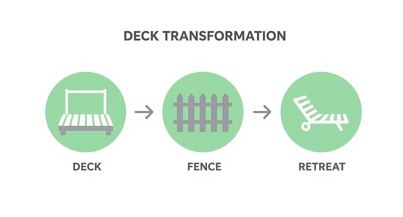 Infographic about privacy fence for deck