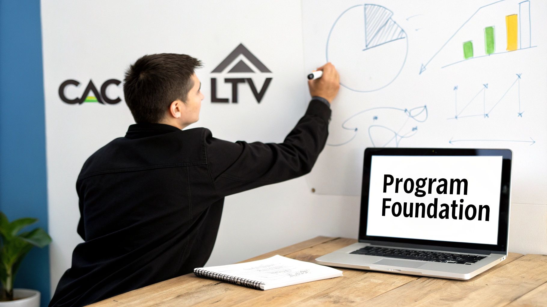 Two people shaking hands over a desk, signifying a new partnership.