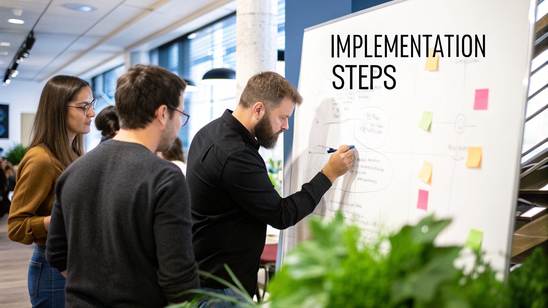 A person's hand pressing a large, blue 'Launch Program' button on a digital interface, symbolizing the start of an affiliate program.