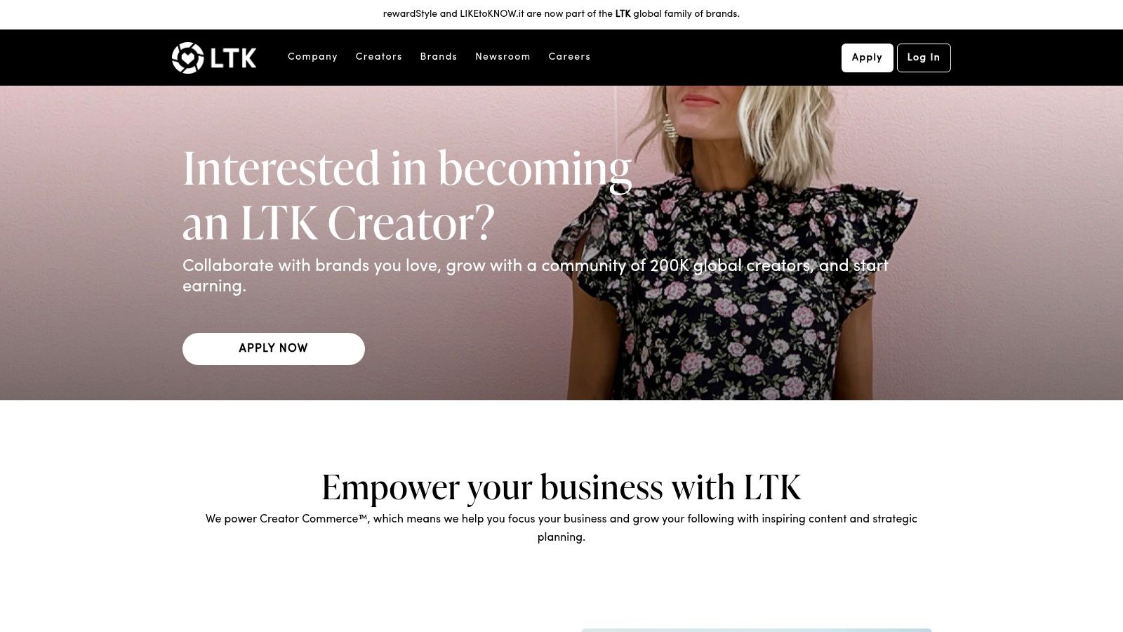 LTK creator platform for cosmetics affiliate programs
