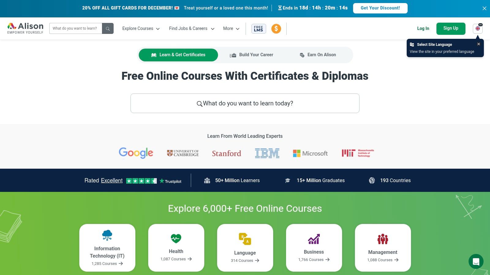 Alison – Multiple Free Affiliate Marketing Courses