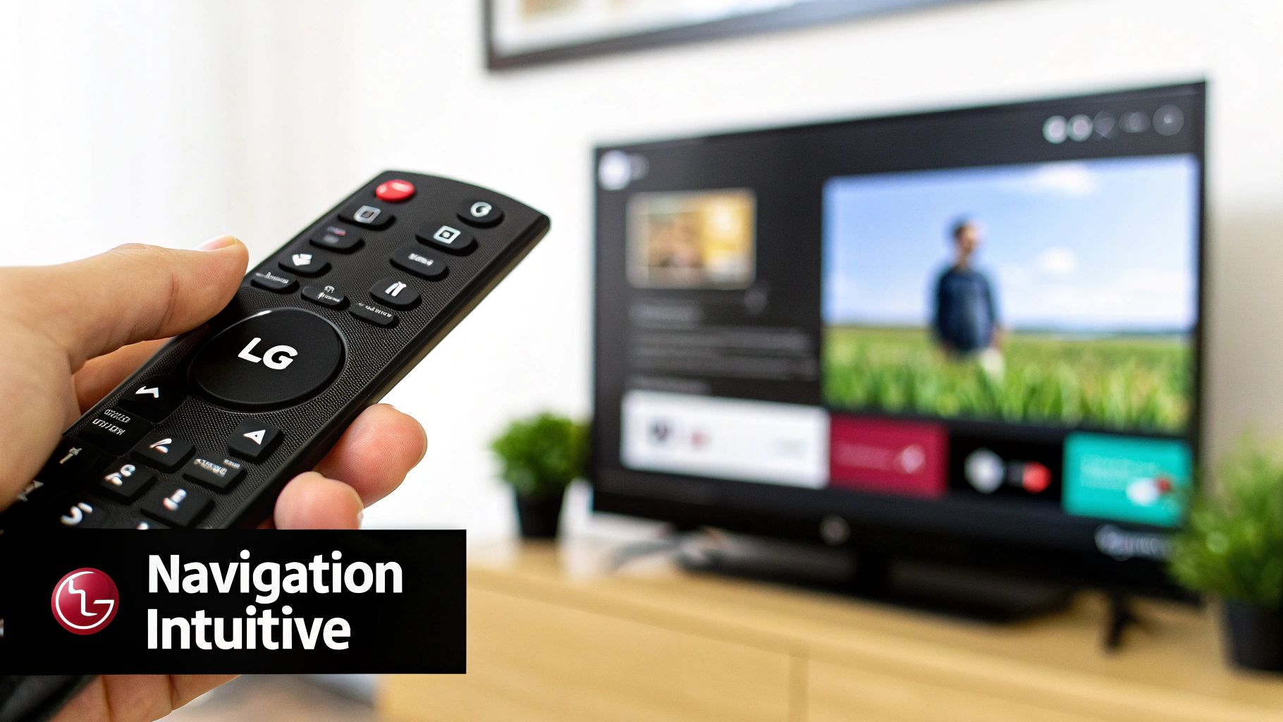 Image d'une personne installant une application IPTV sur une smart TV LG