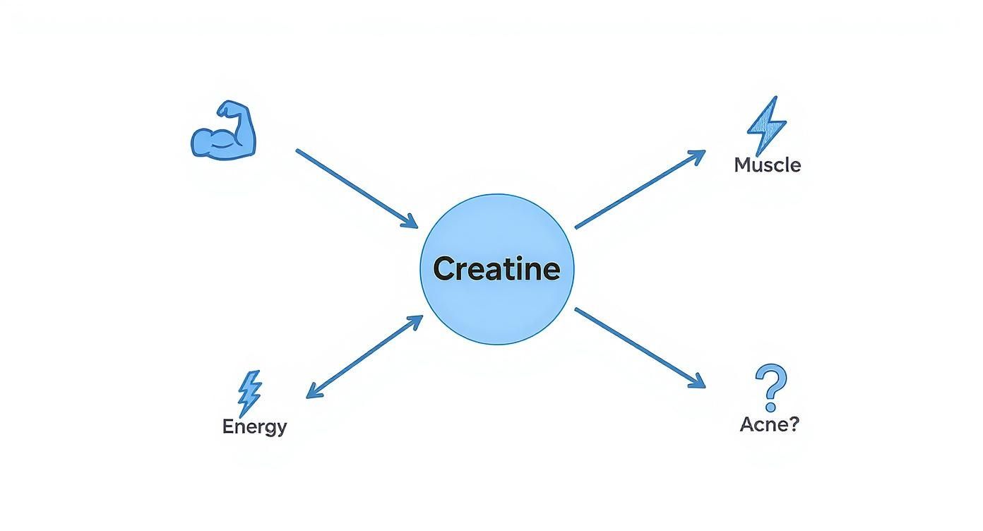 Infographic about creatine and acne