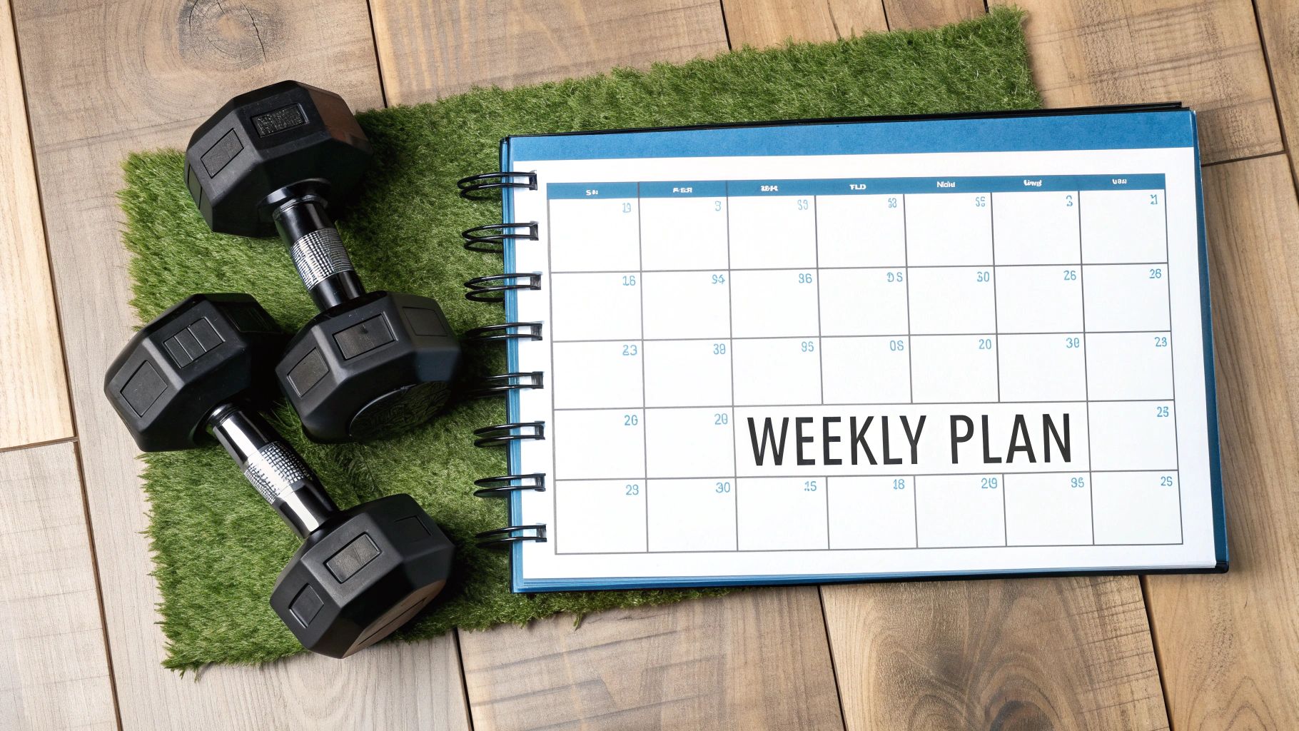 A person tracking their workout on a phone in the gym, illustrating planning and structure.