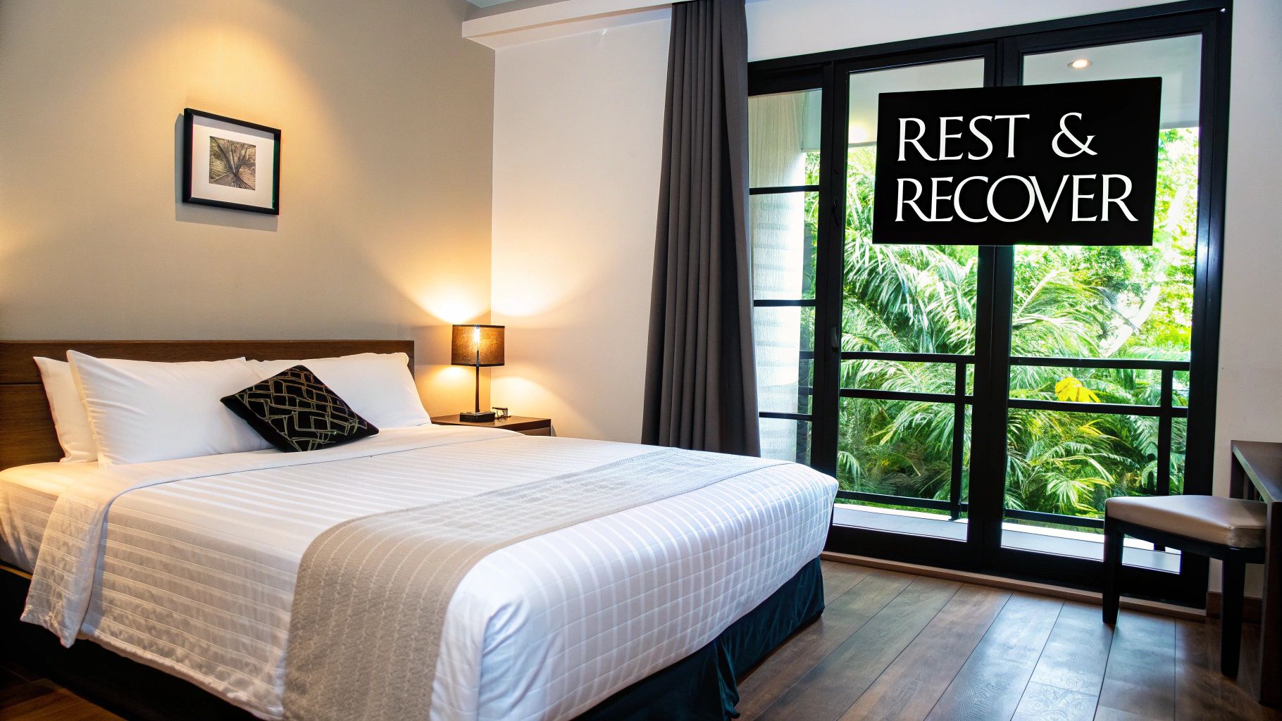 Woman stretching her leg while sitting on a yoga mat in a bright room