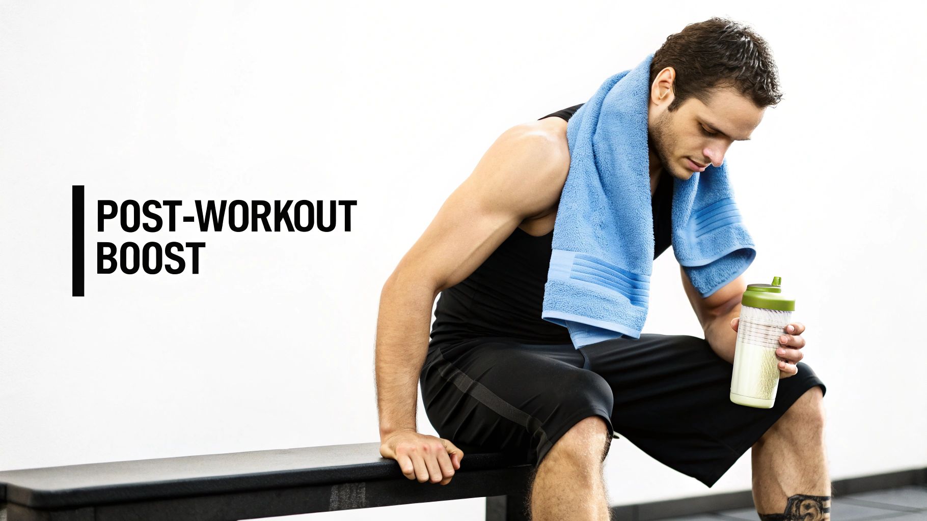 Woman drinking a supplement before a workout.