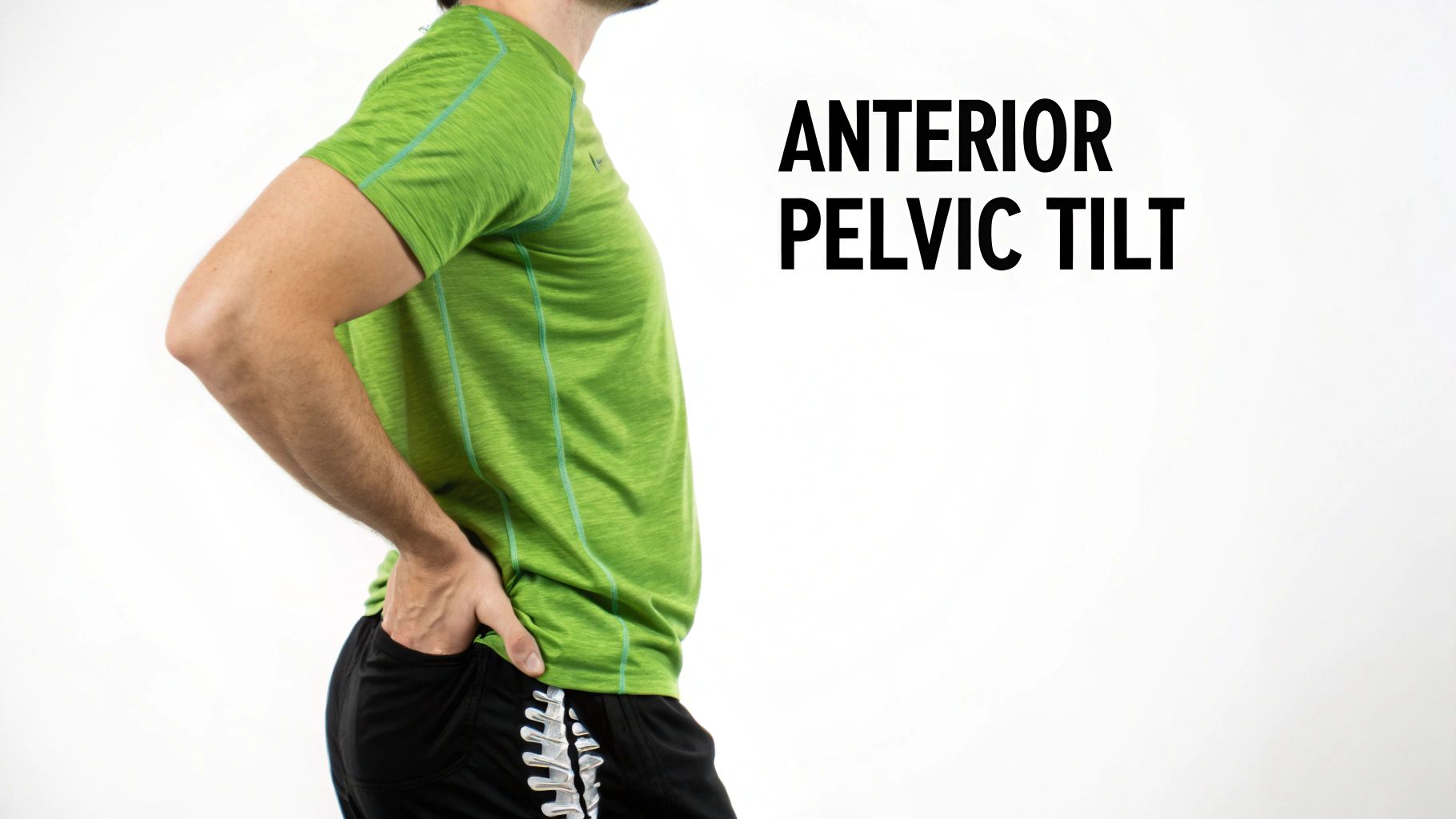 A woman performing a kneeling hip flexor stretch on a yoga mat.