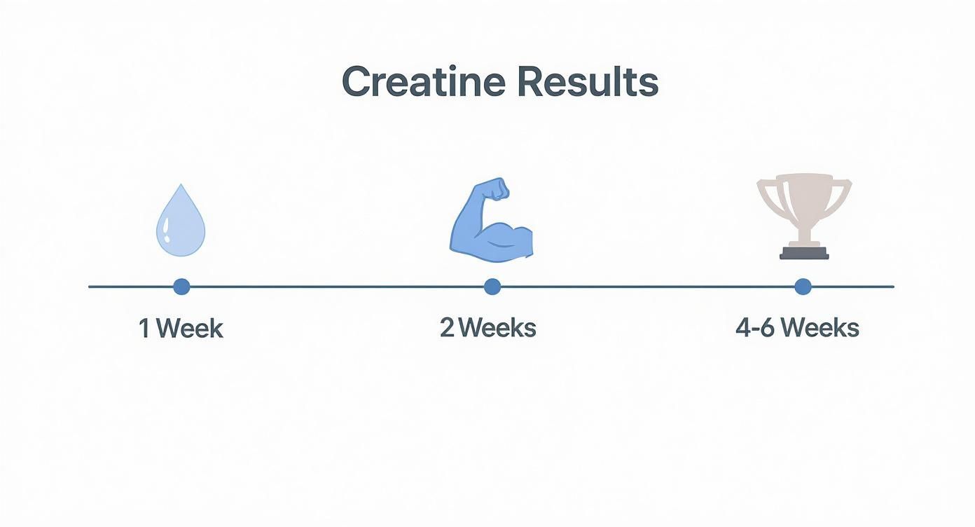 Infographic about how long does creatine take to work