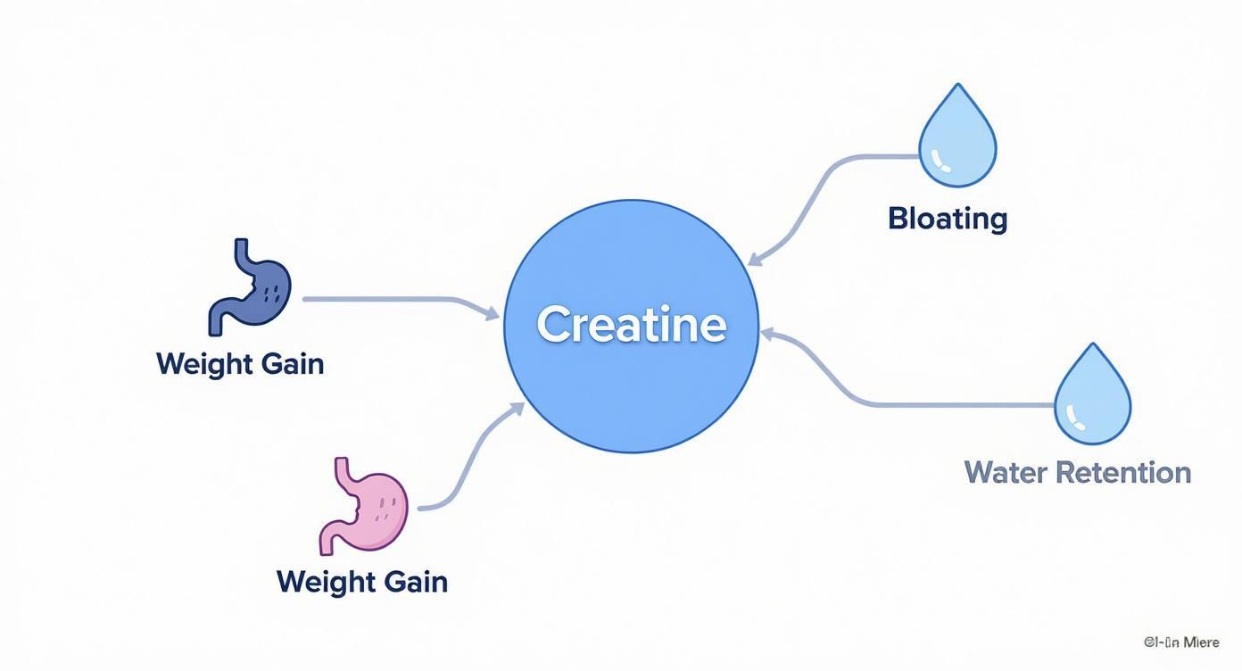 Infographic about creatine side effects women