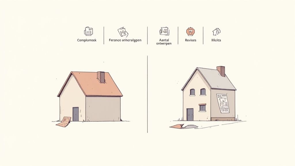 Een moodboard met verschillende ontwerpelementen die de kosten van een huisstijl beïnvloeden.