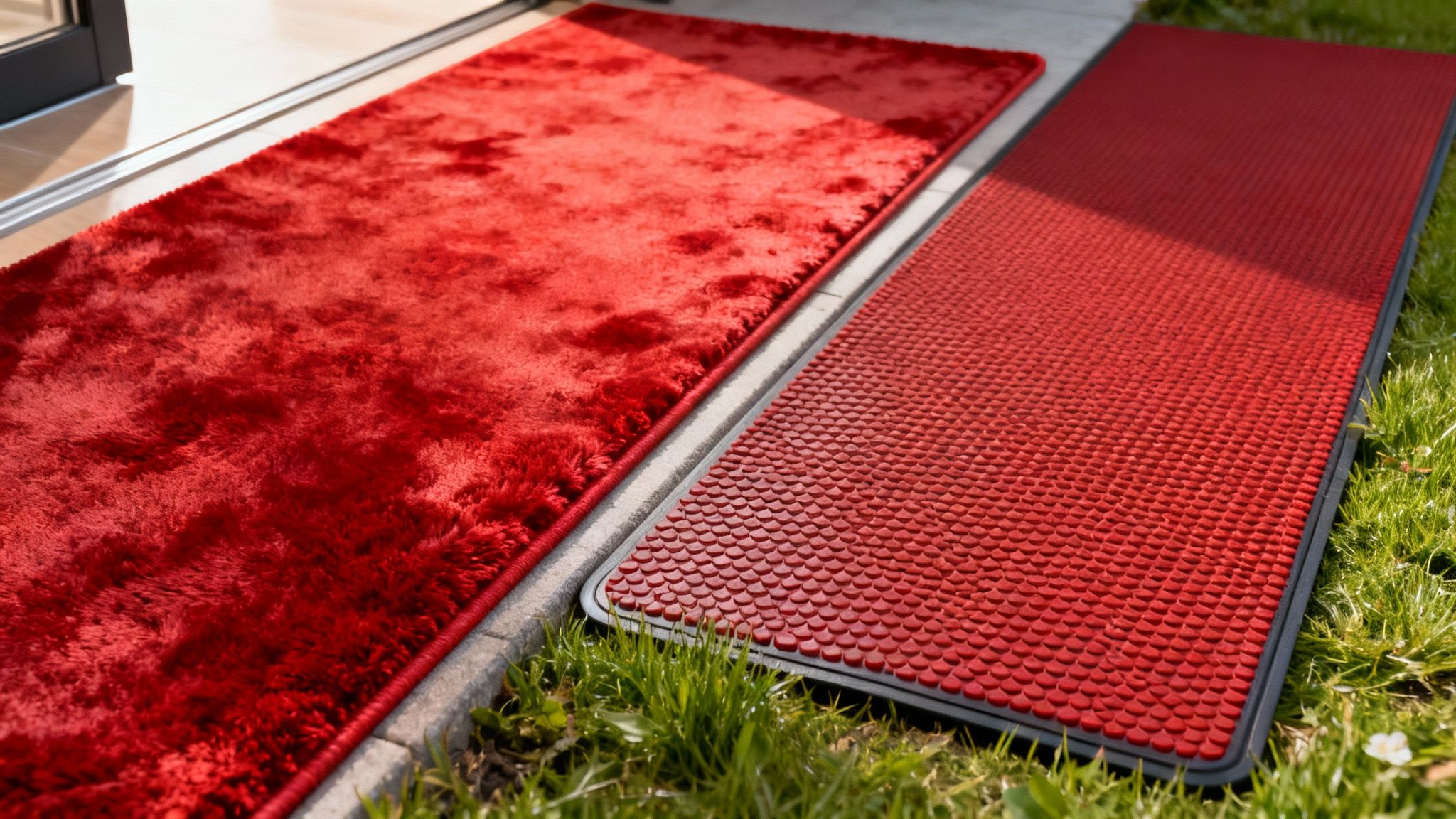 Een rode loper met een zachte textuur, perfect voor een chique binnenevenement.