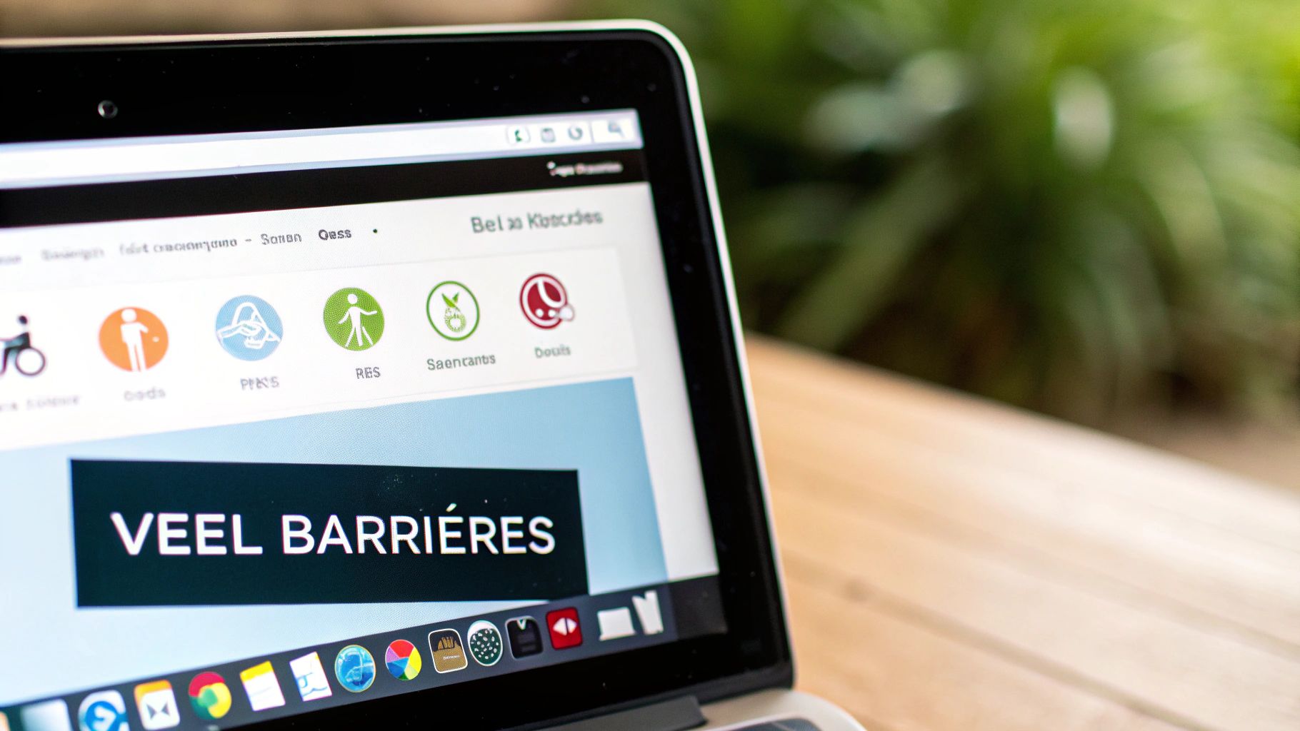 Een ontwikkelaar die code schrijft op een computerscherm, met focus op de HTML-elementen die de structuur van een website tonen.