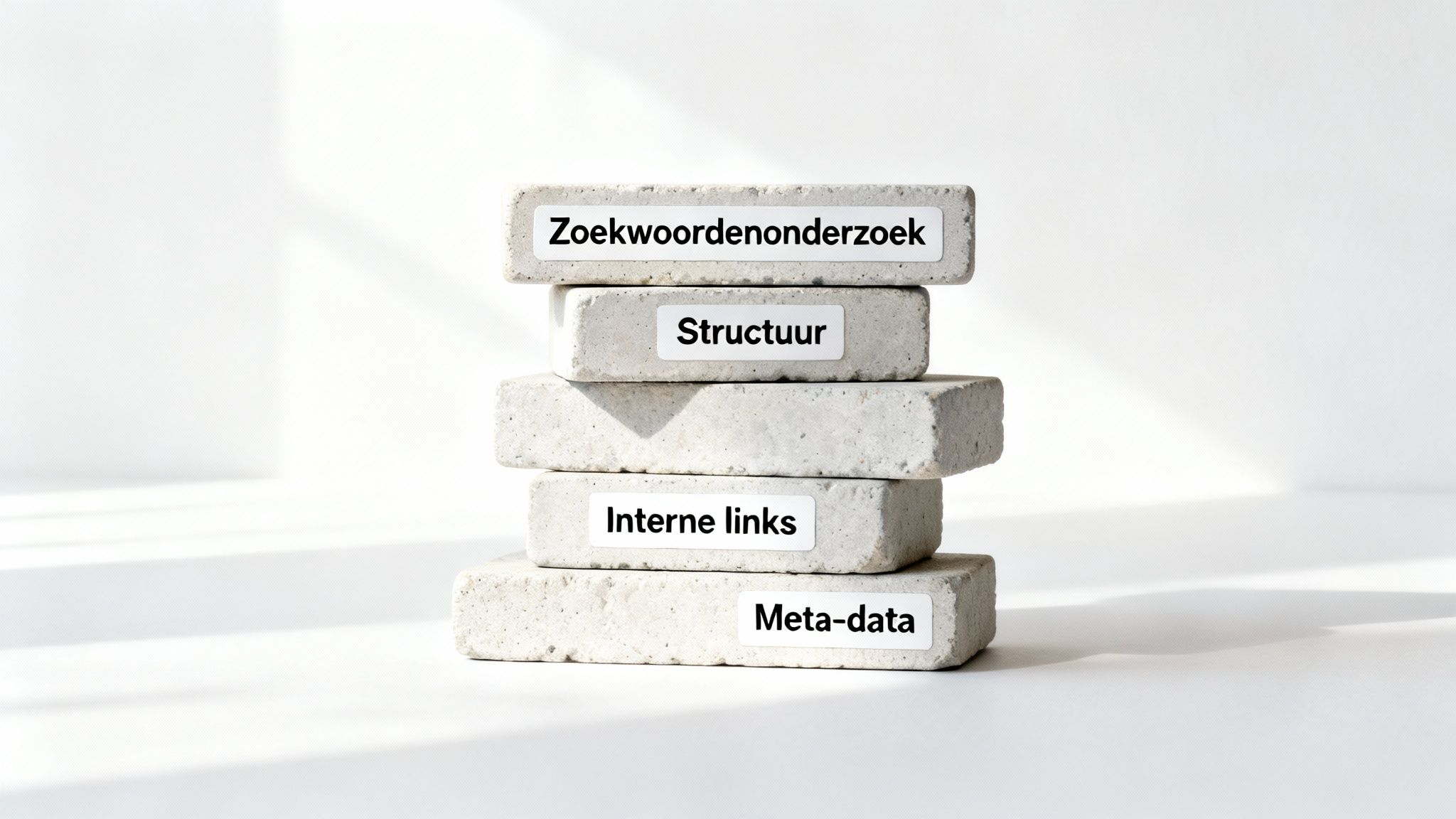 Legoblokjes die de bouwstenen van een SEO-tekst symboliseren