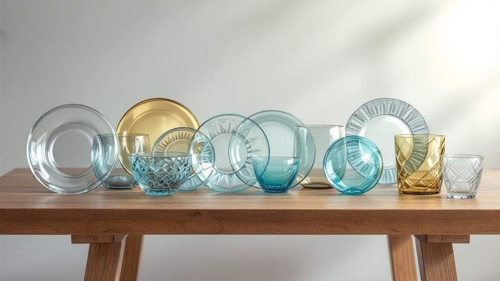 Glazen borden elegant gedekt op een lange tafel voor een evenement