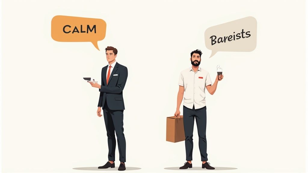 Drie mensen die samenwerken aan een laptop om de tone of voice van hun merk te bepalen