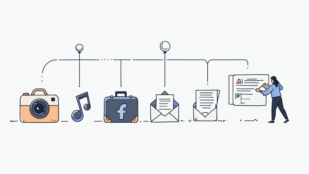 Vrouw kiest social media kanalen op haar telefoon