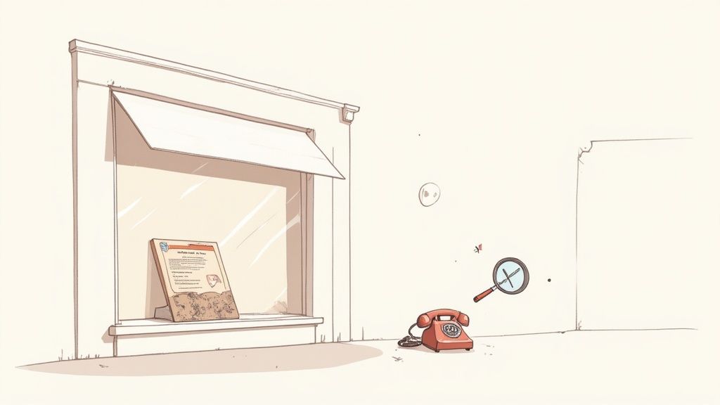 Een lege winkelstraat die symbool staat voor een website zonder bezoekers.