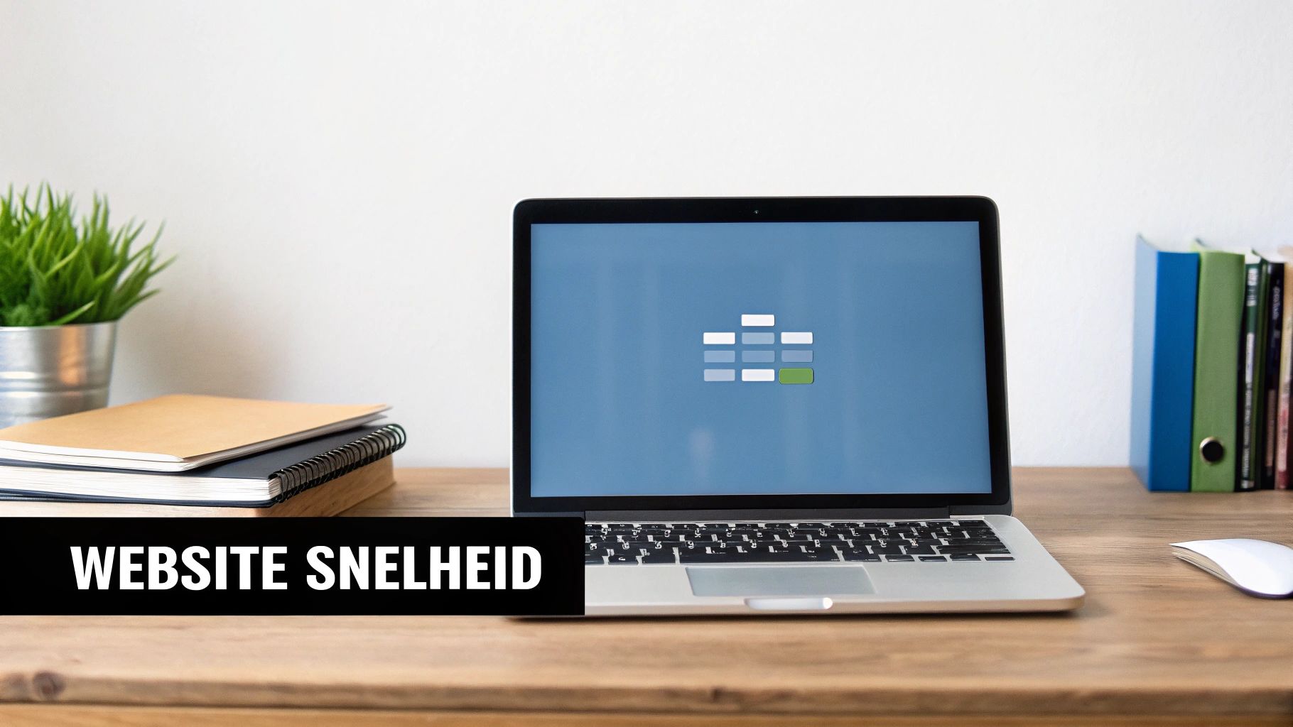 Een geïrriteerde vrouw kijkt naar haar langzaam ladende laptop, wat de urgentie van website snelheid symboliseert.