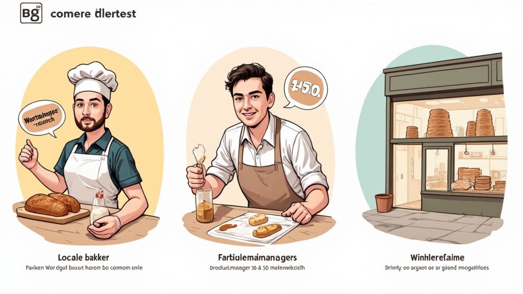 Een groep diverse MKB-ondernemers die samenwerken aan een tafel