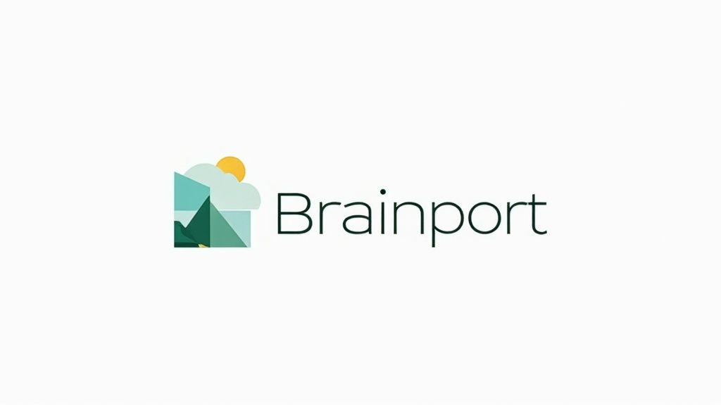 Een diagram dat datapunten verbindt met een creatief logo-ontwerp