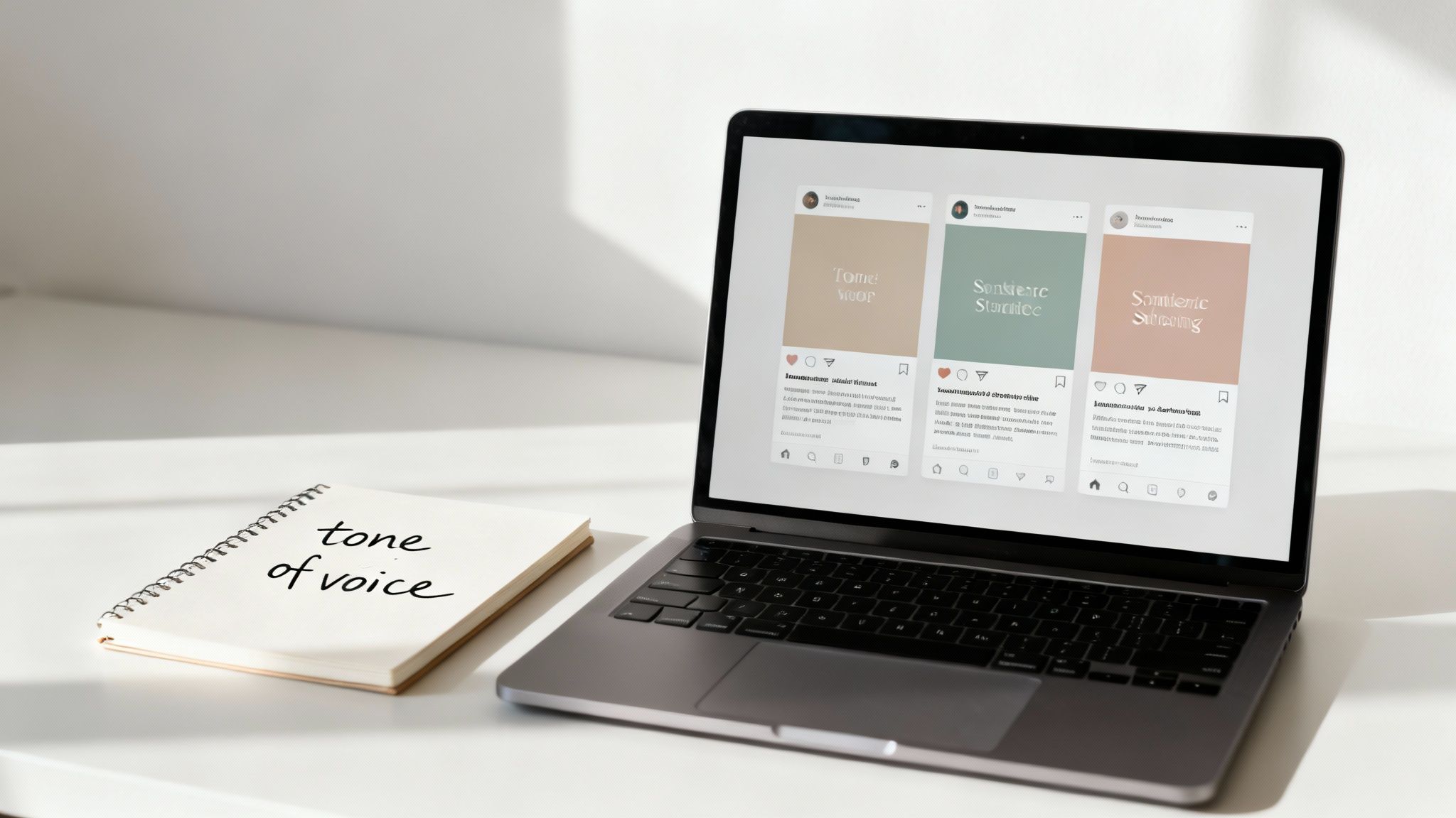 Een marketing brainstorm sessie met post-its en ideeën die tot leven komen