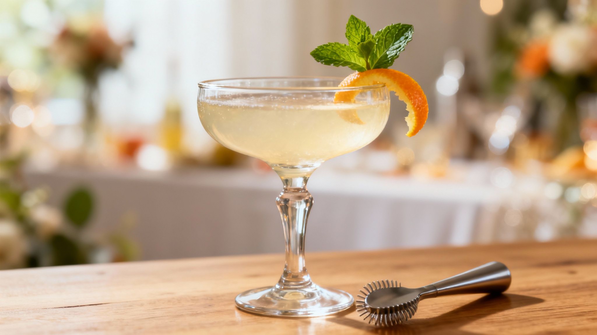Vrouw tapt een cocktail uit een professionele cocktail tap op een evenement