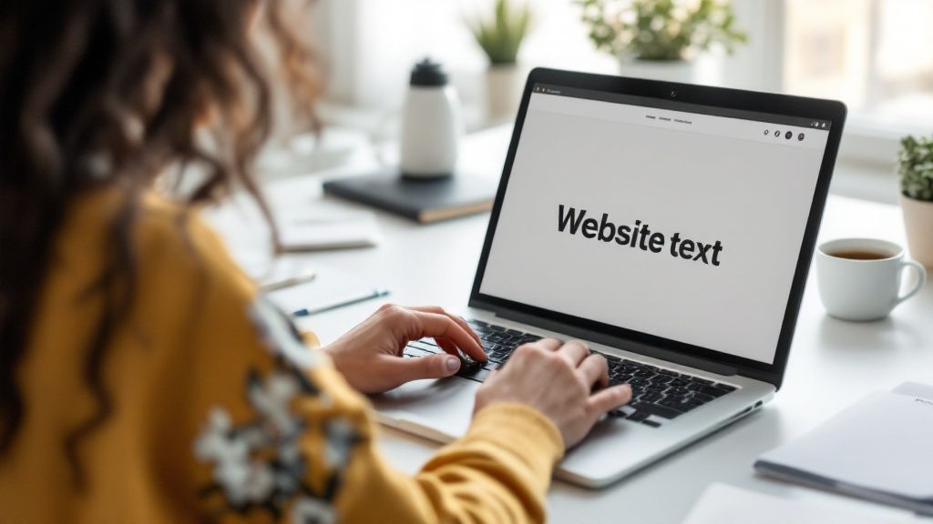 Een persoon die een presentatie geeft met verbindende lijnen tussen mensen op de achtergrond.