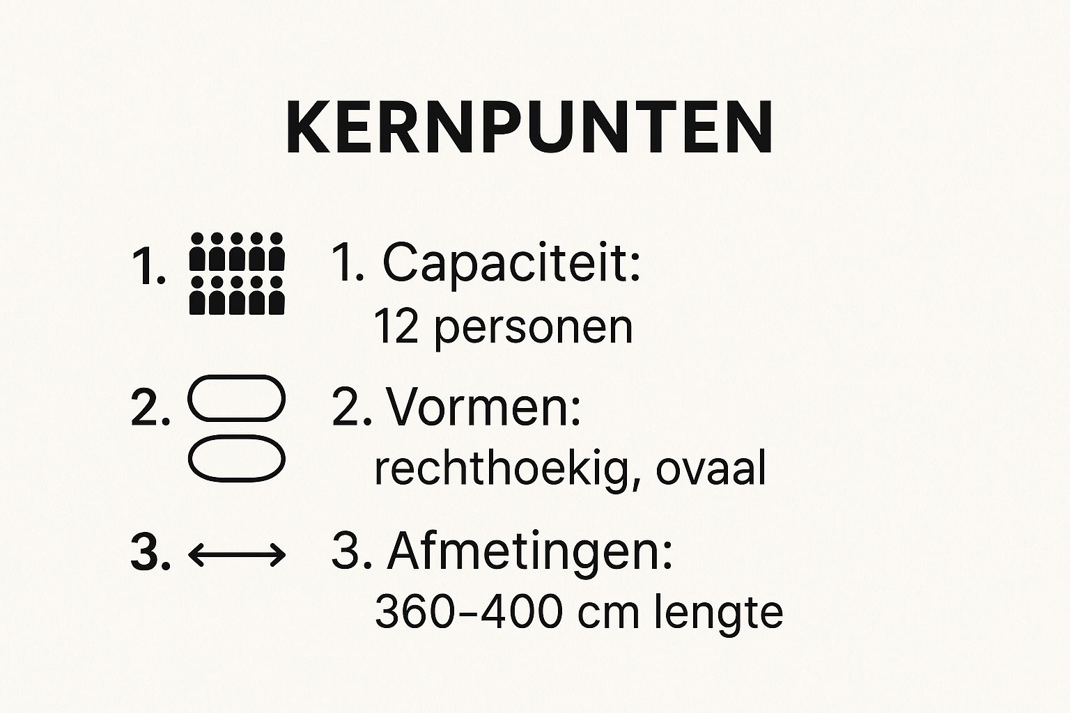 Infographic about vergadertafels 12 personen