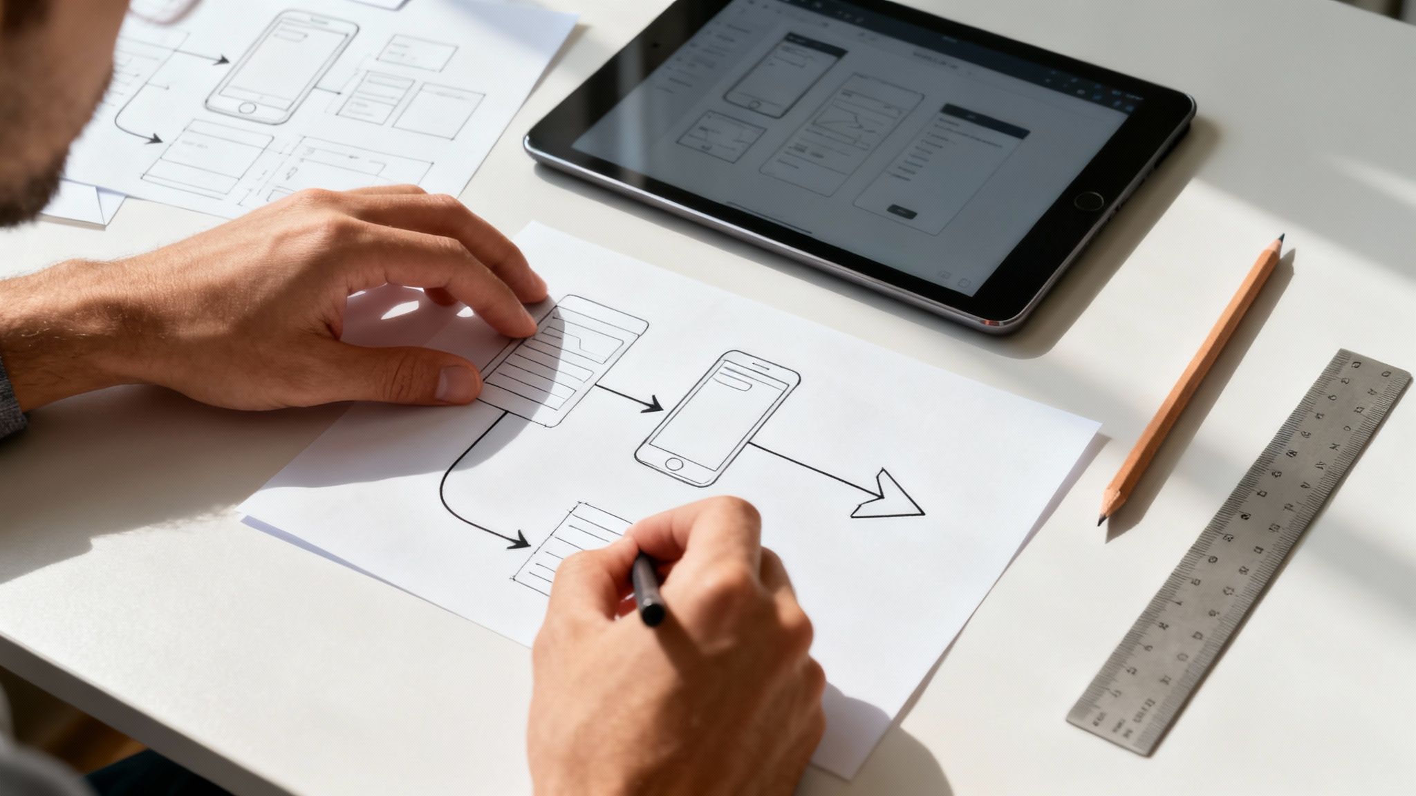 Een afbeelding die de technische onderdelen van een website symboliseert, zoals tandwielen en code.