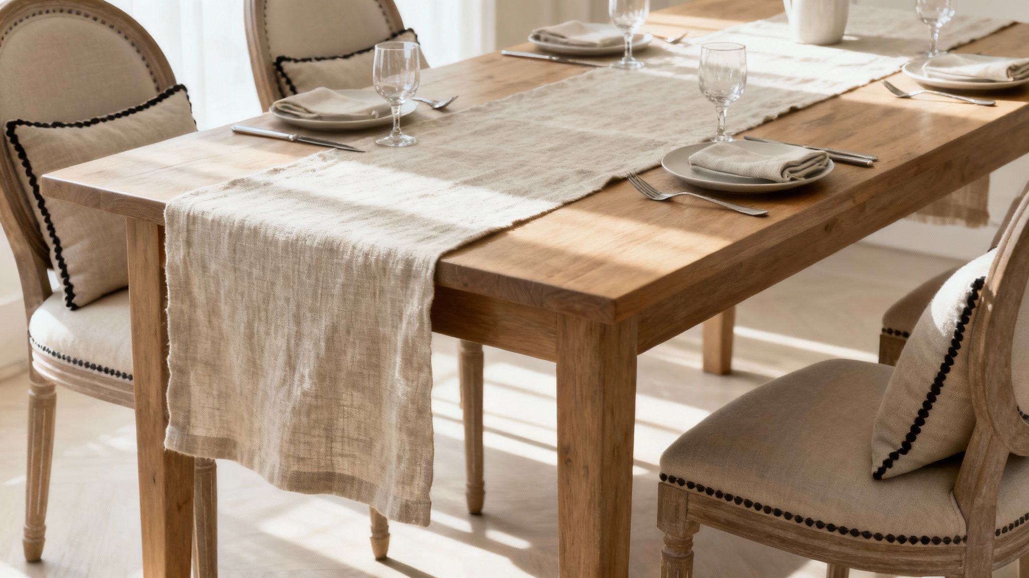 Gedekte tafels met elegante decoratie