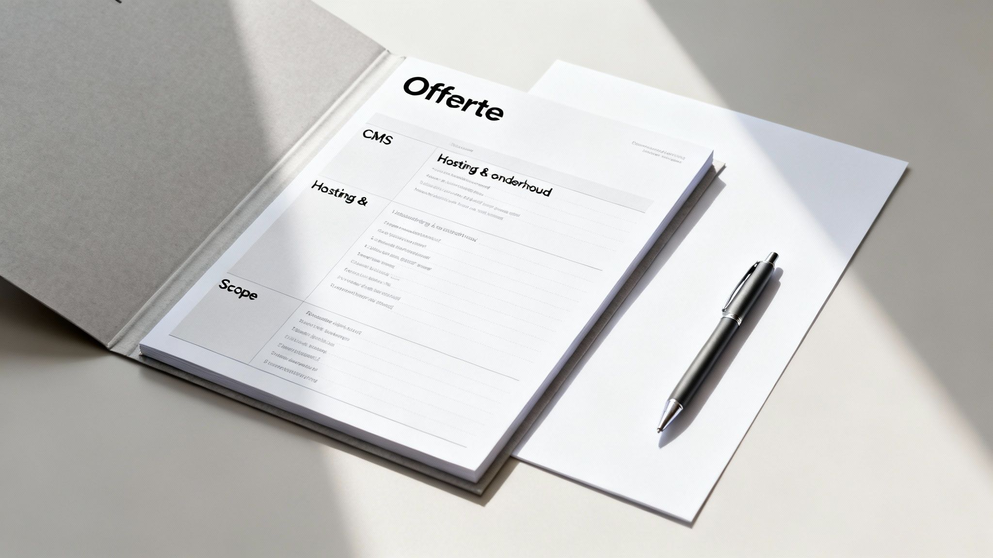 Ondernemers die een offerte voor een website bespreken.