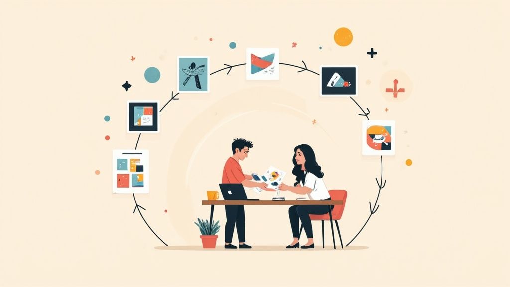 Een creatieve sessie bij Koll&Burg Design, waar strategie en design samenkomen.