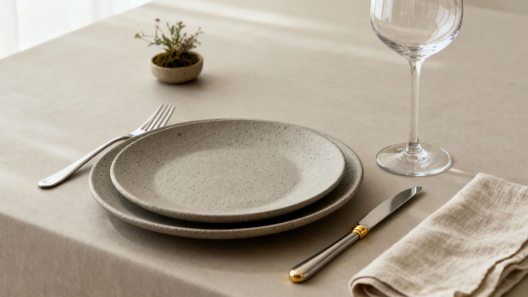 Prachtig gedekte tafel met luxe servies en bestek