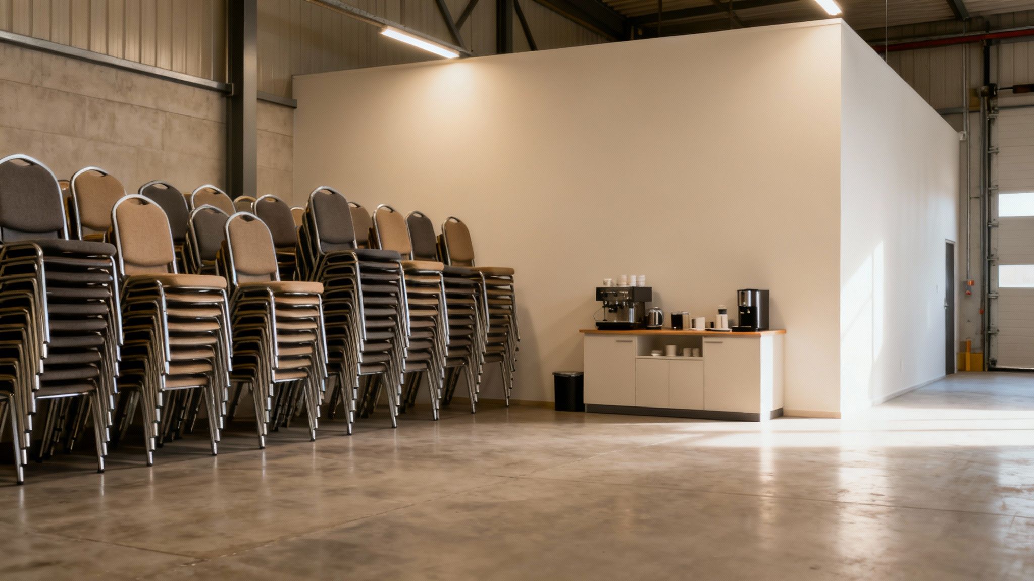 Team dat meubilair laadt in een bestelbus voor levering.