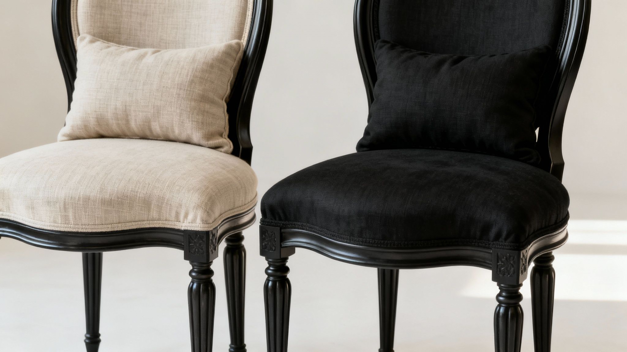 Gedekte tafel met gouden Napoleon stoelen
