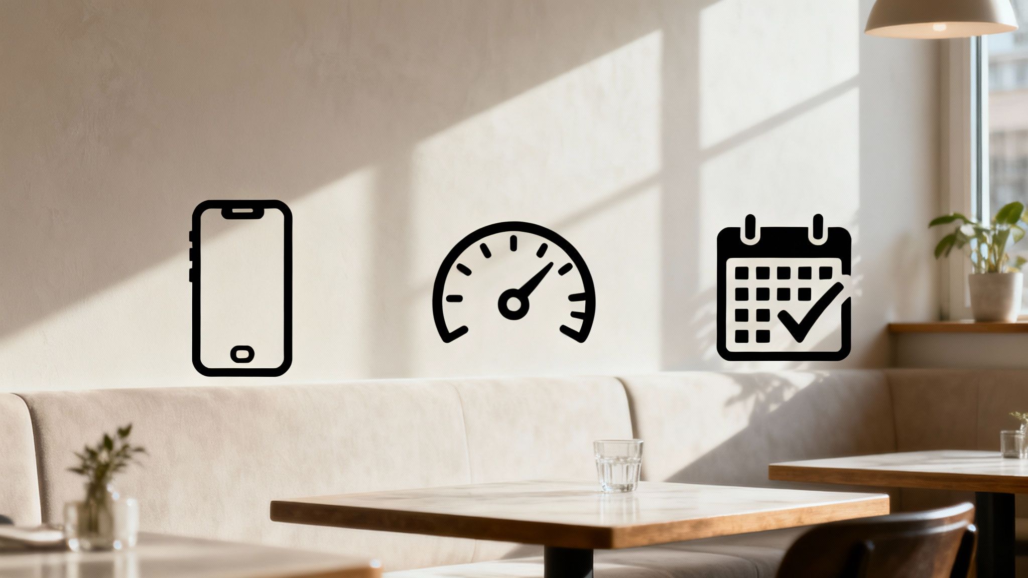 Een ober die een tablet gebruikt om een bestelling op te nemen, wat de efficiëntie in een horecazaak laat zien.