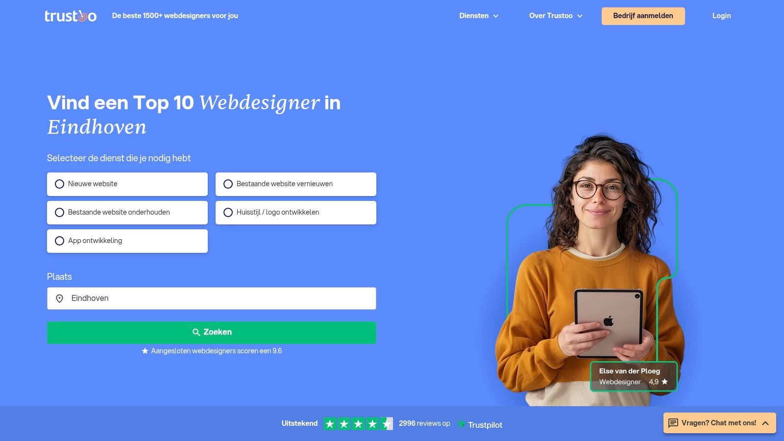 Trustoo – Overzicht ‘Top 10 Webdesigners in Eindhoven’